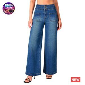 Wide Leg High Waist Jeans Stretchy Loose Fit Denim Pants Y2K Chic